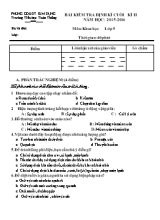 Đề kiểm tra định kì học kì II Khoa học lớp 5 - Năm học 2015-2016 - Trường Tiểu học Toàn Thắng